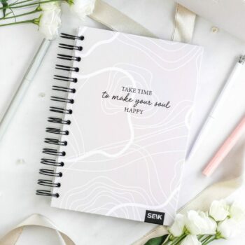 Quaderno a punti con copertina rigida e rilegatura a spirale - take time