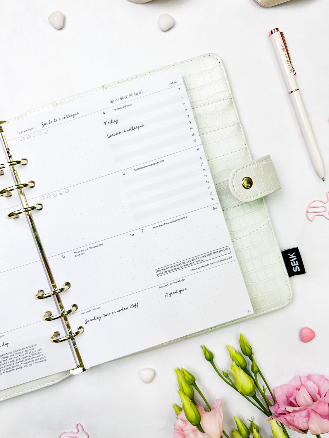 Calendario felice planner 2025 pagine di inserti