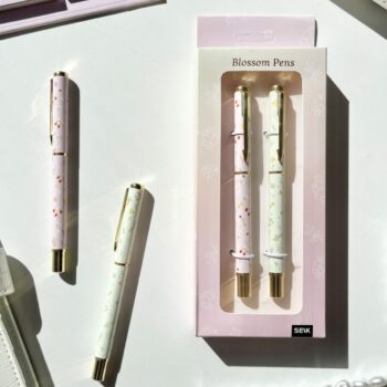 Penne a fiori Blossom Pens - Beige (nero) & Rosa (blu) - 2 pz