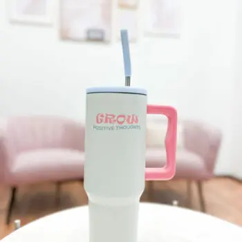 ERBO Set Di 2 Tazze Termiche Da Viaggio In Acciaio Inox - 380 Ml - A Prova Di Perdite Con Coperchio - Bianco E Blu - Per Caffè E Bevande Caldo/Freddo - 6