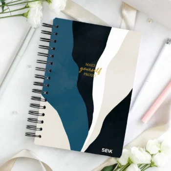 Quaderno a punti con copertina rigida e rilegatura a spirale - Blue, Black & White