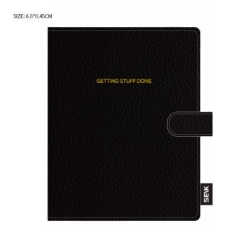 Raccoglitore in finta pelle premium A5 – Planner Happy Calendar 2025/26 (nero) (Copy)